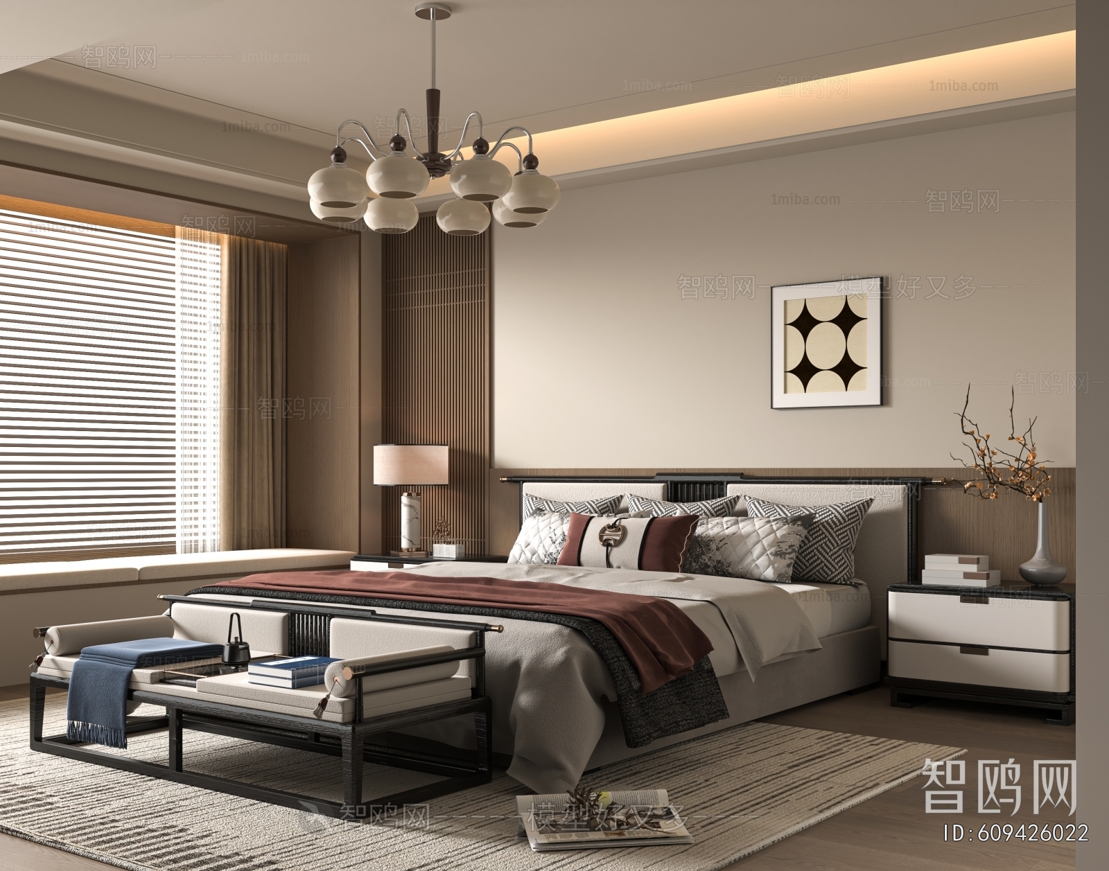 New Chinese Style Bedroom