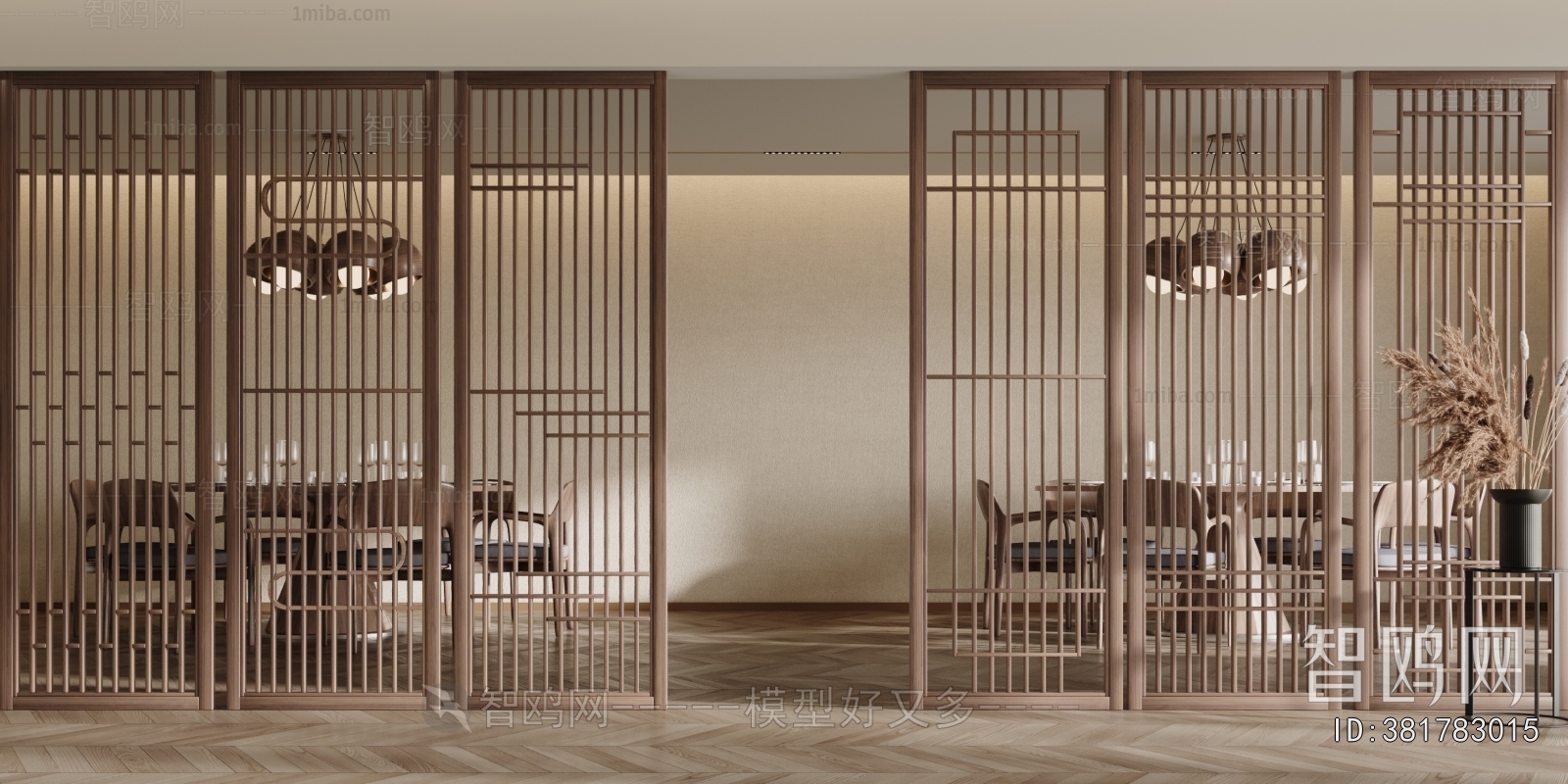 New Chinese Style Wooden Screen Partition