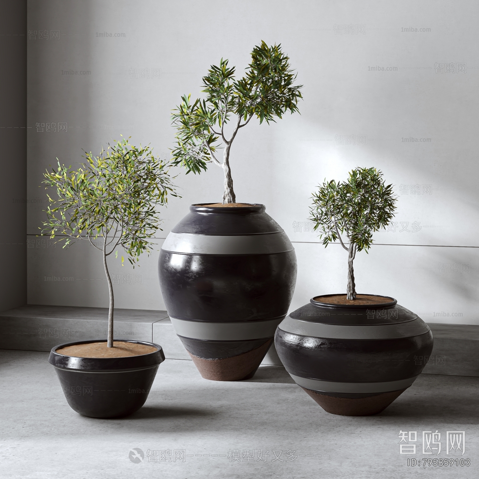 Modern Ground Green Plant Potted Plants