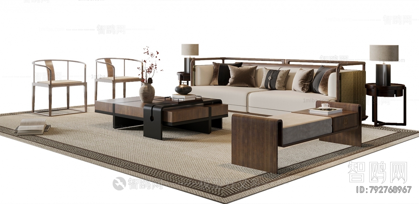 New Chinese Style Sofa Combination