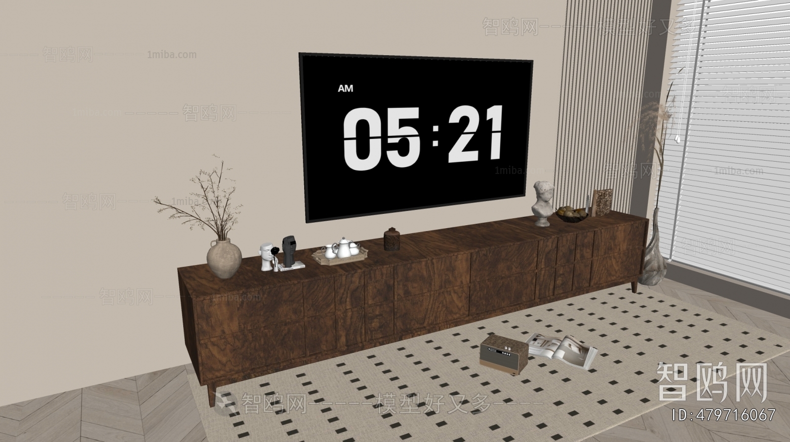 Wabi-sabi Style TV Cabinet