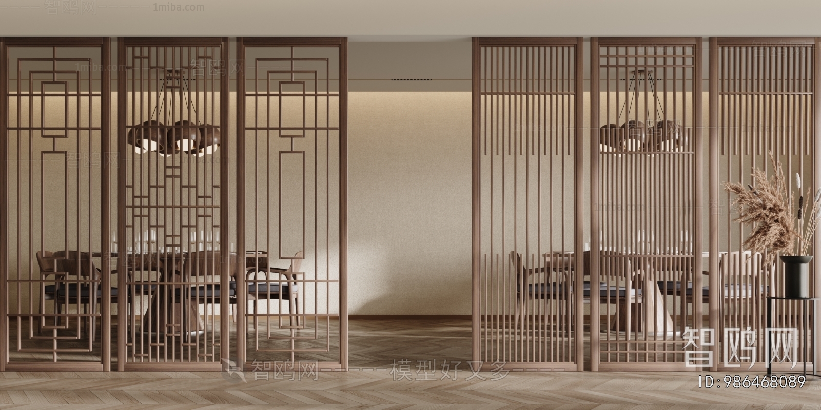 New Chinese Style Wooden Screen Partition