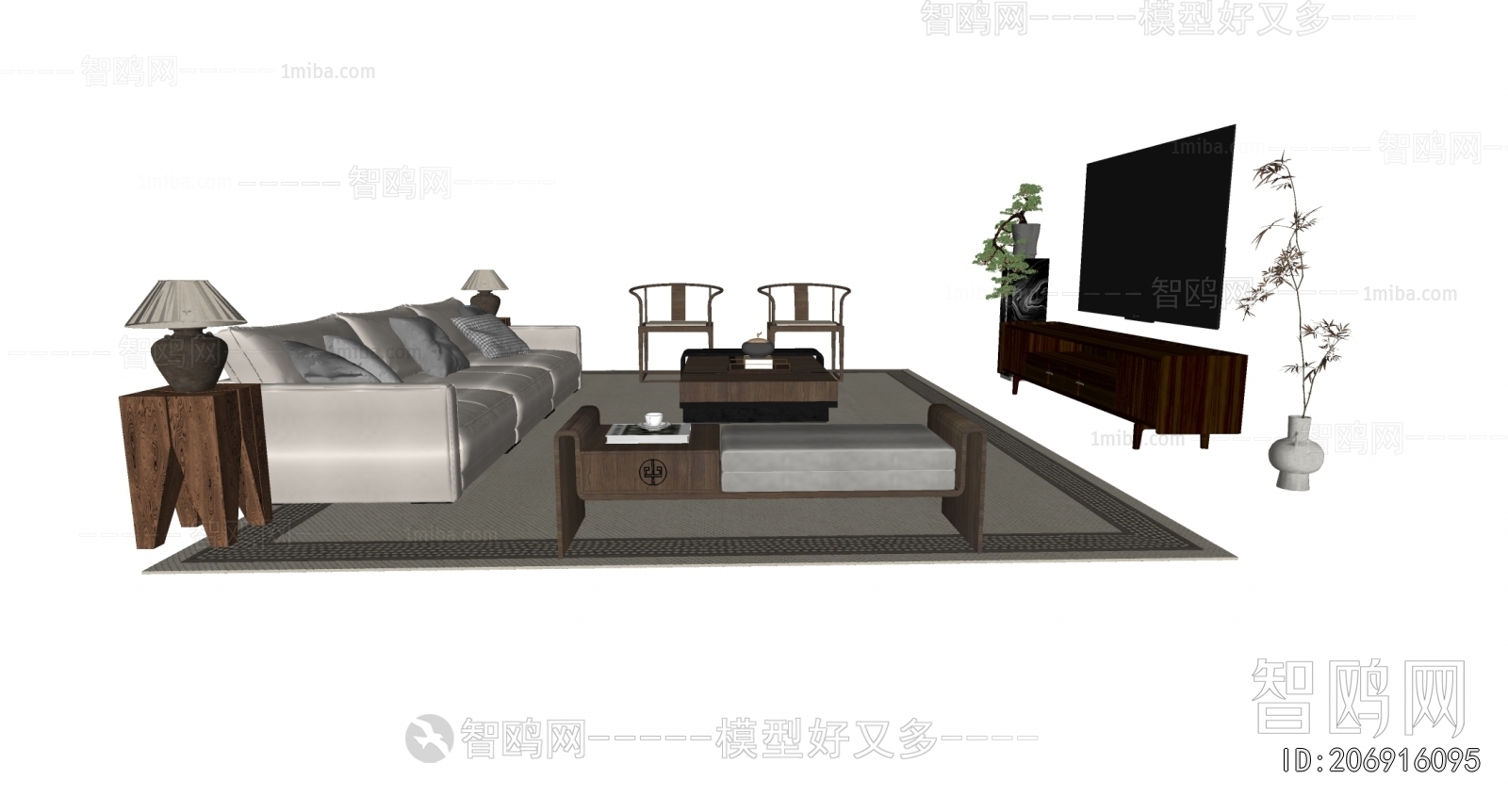 New Chinese Style Sofa Combination