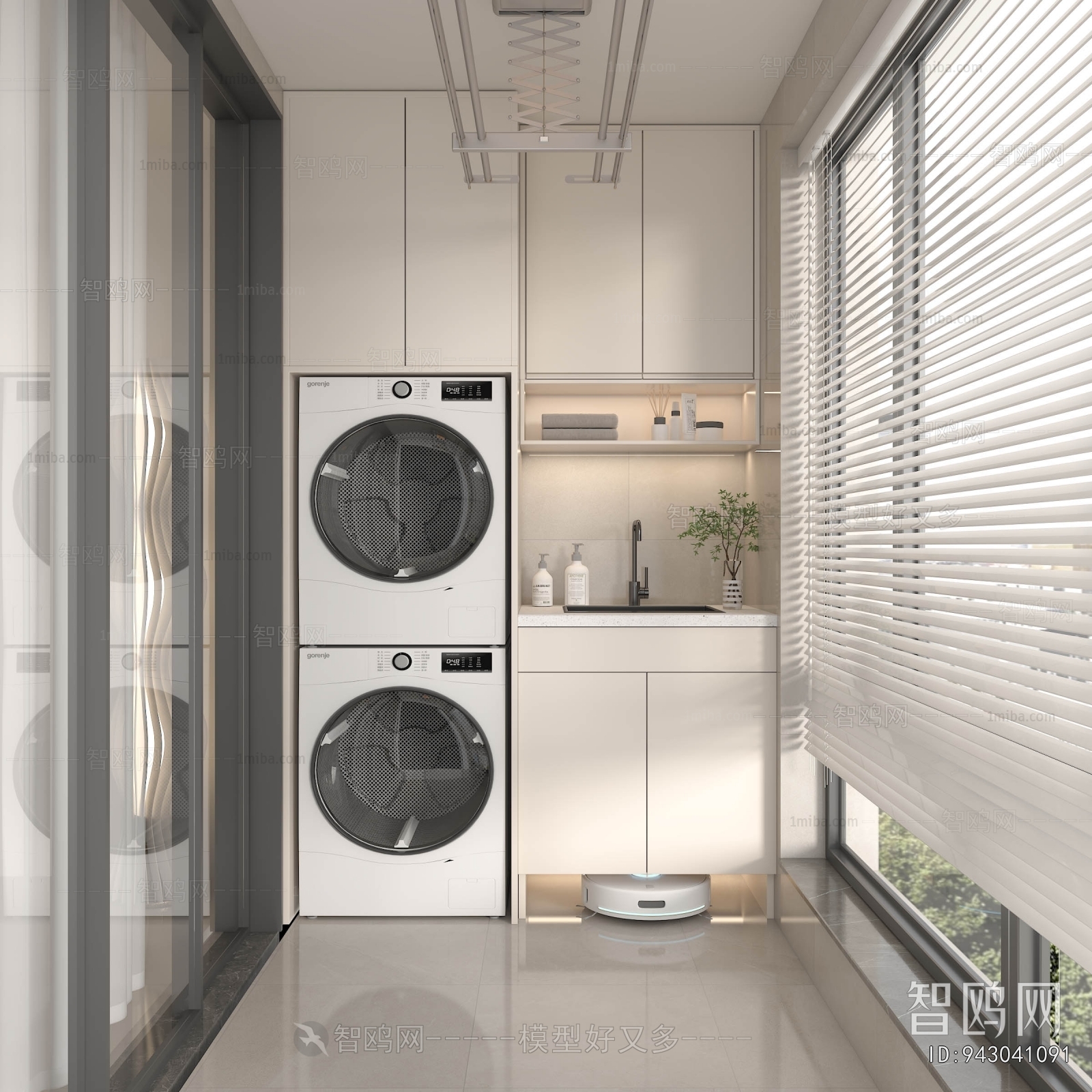 Modern Balcony Laundry Room