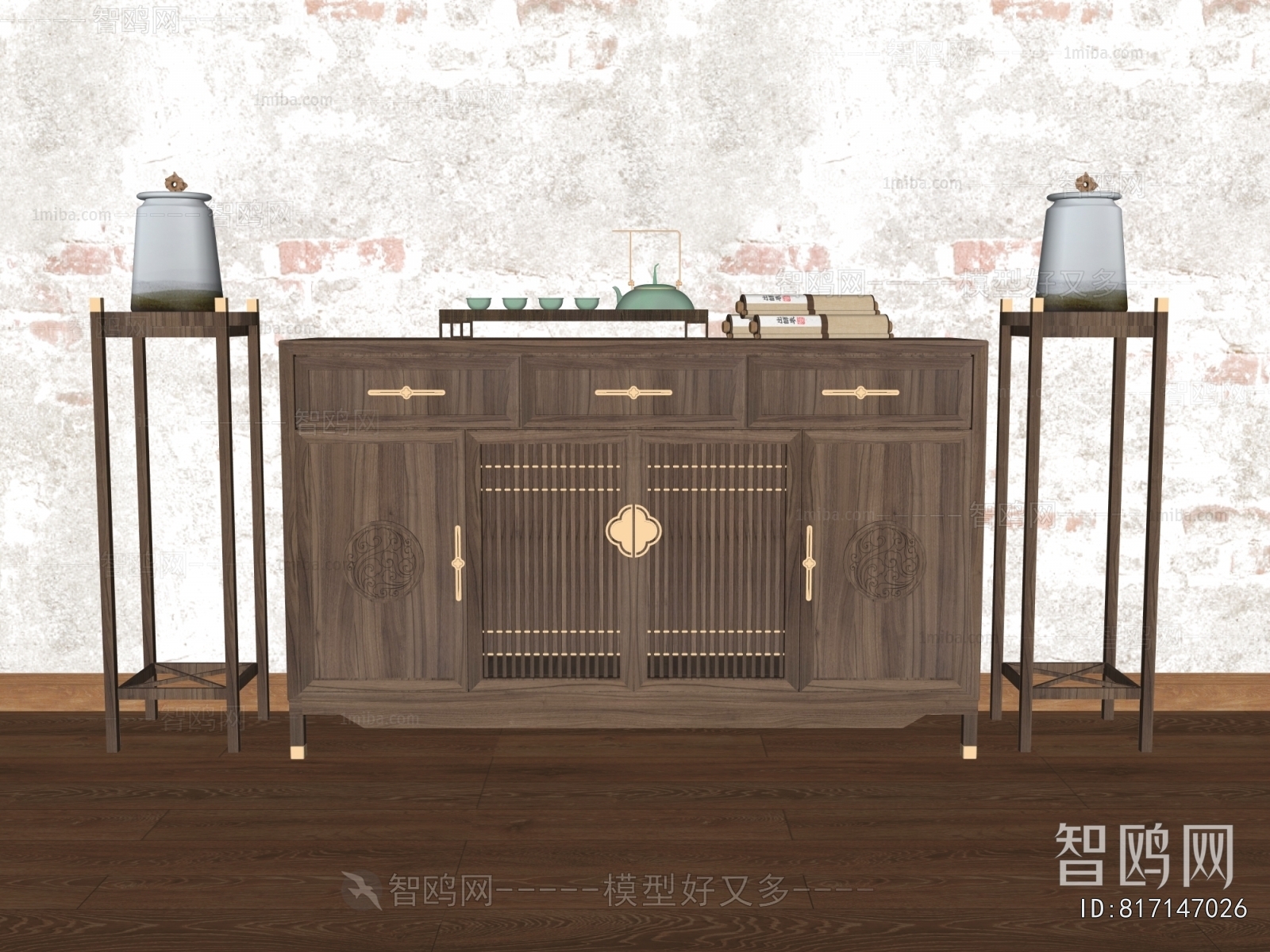 New Chinese Style Side Cabinet