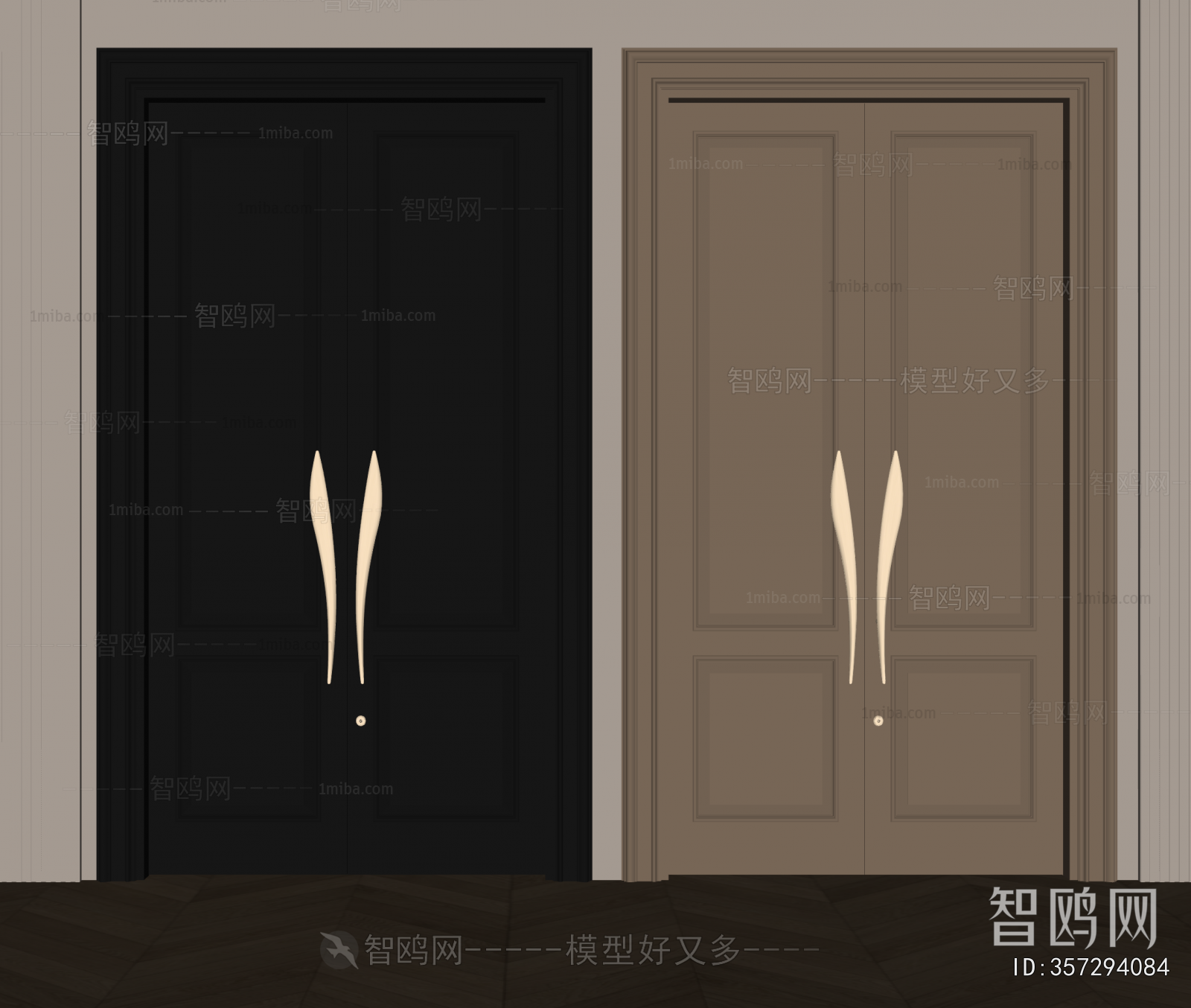 Simple European Style Double Door