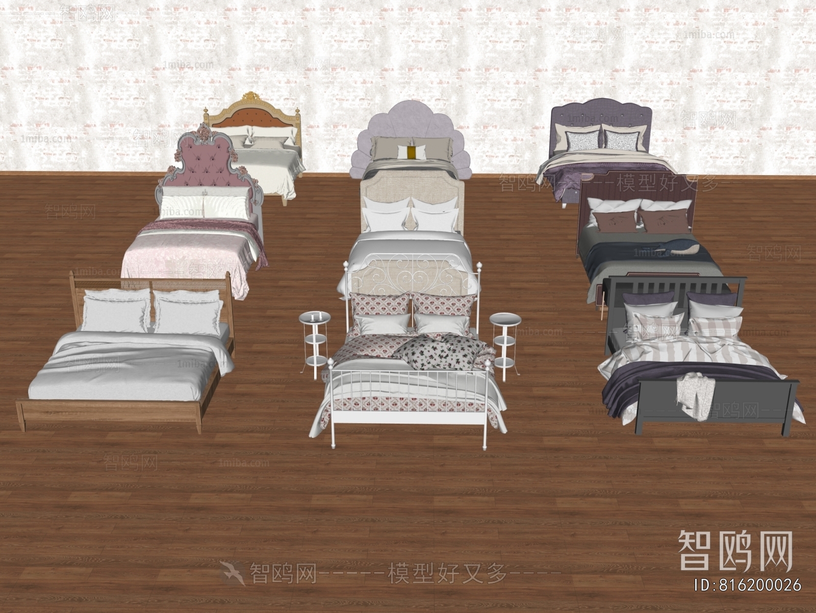 Simple European Style Double Bed