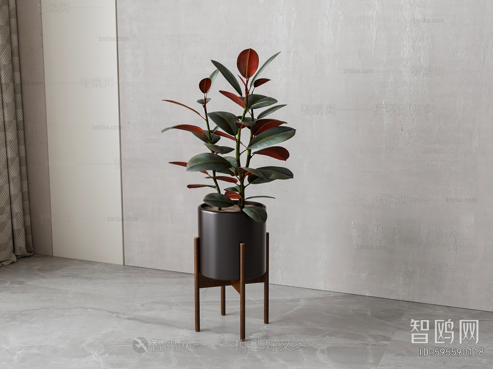 Modern Potted Green Plant