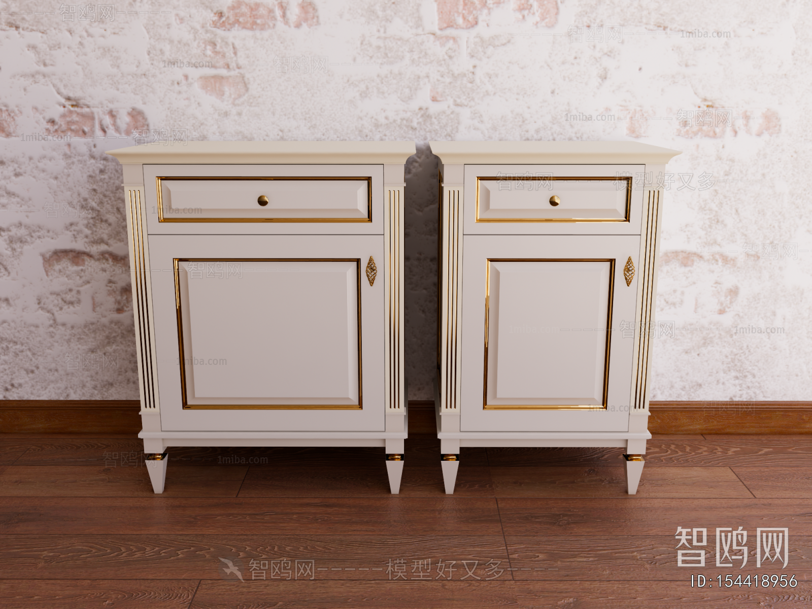 European Style Bedside Cupboard