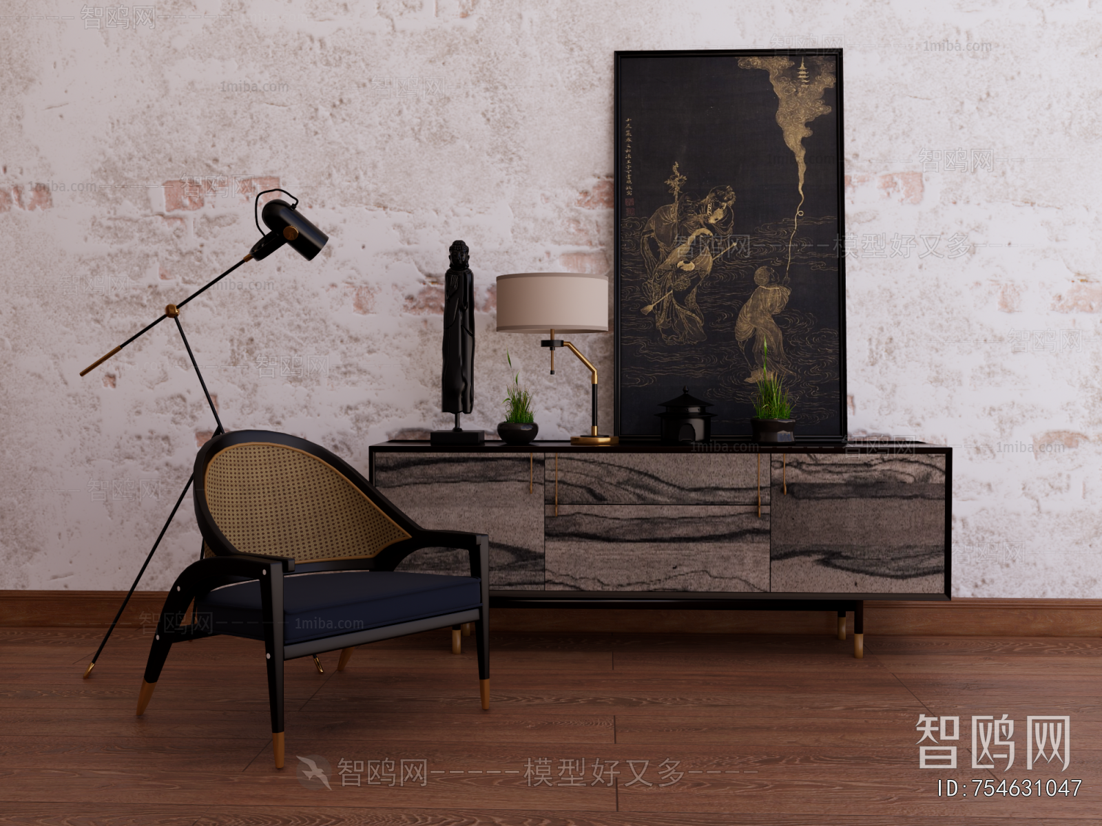 New Chinese Style Side Cabinet