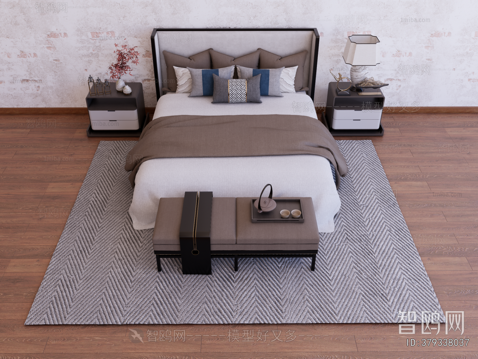 New Chinese Style Double Bed