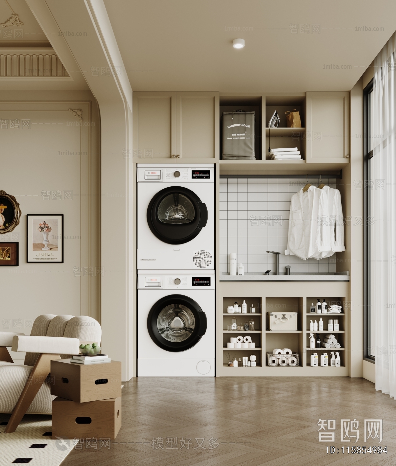 Modern Balcony Laundry Room