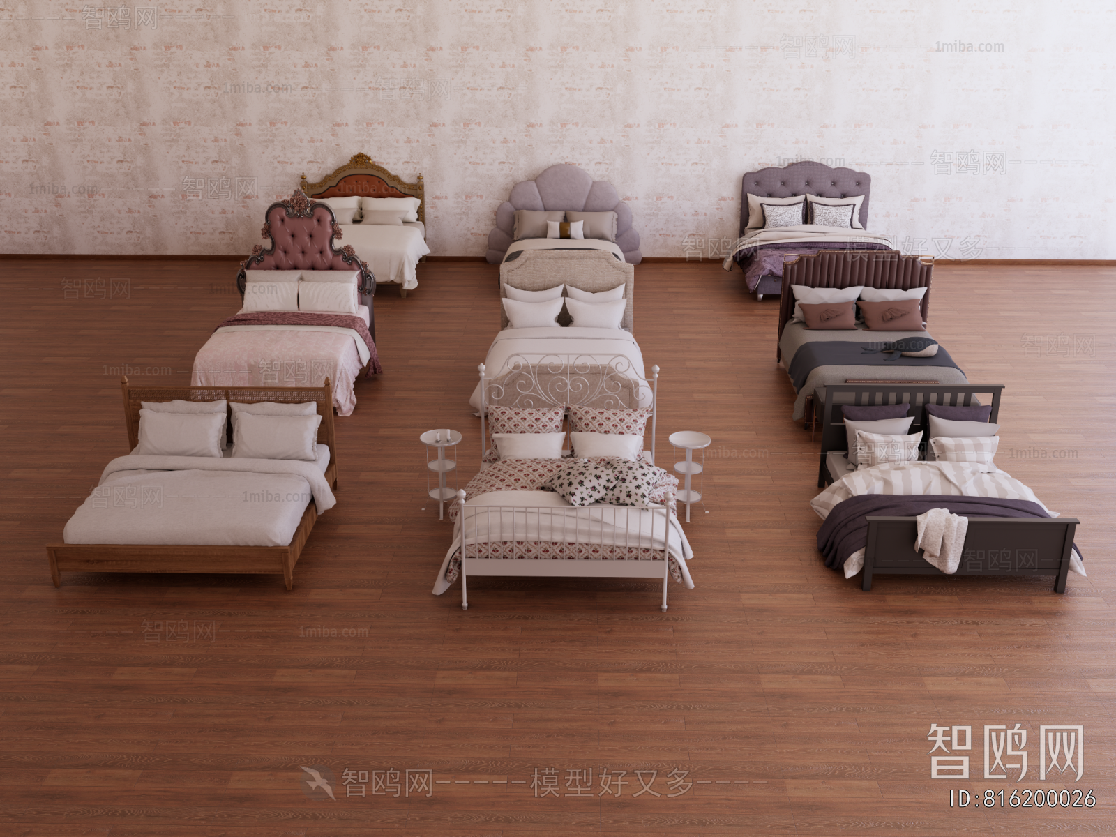 Simple European Style Double Bed