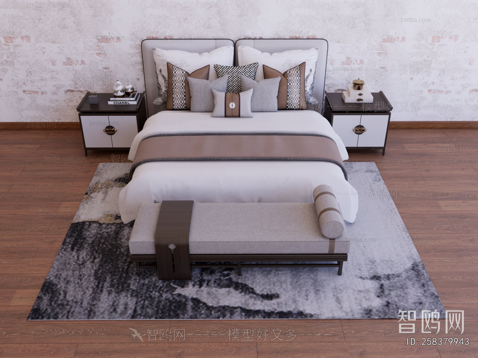 New Chinese Style Double Bed