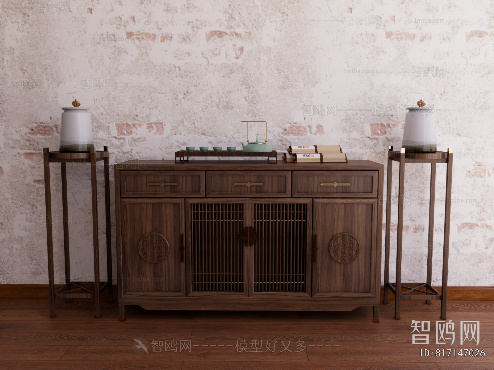 New Chinese Style Side Cabinet