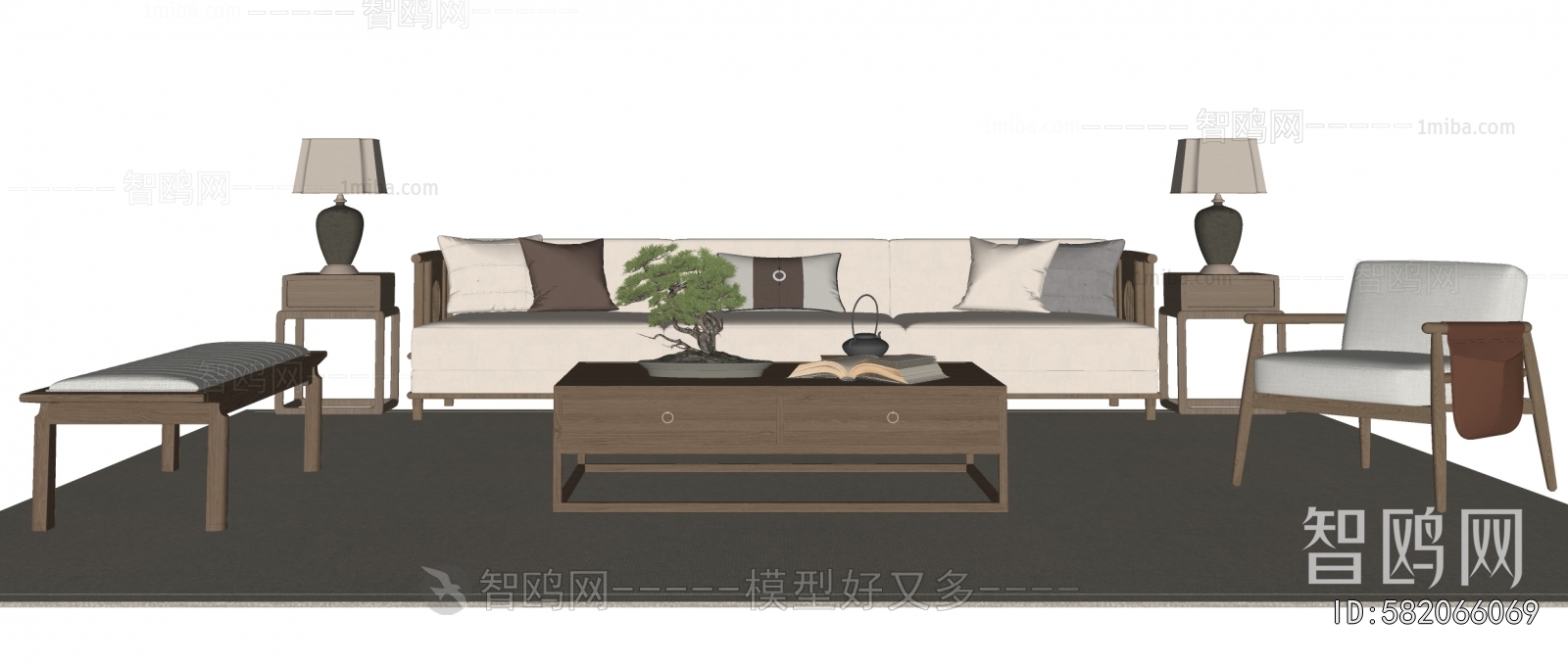 New Chinese Style Sofa Combination