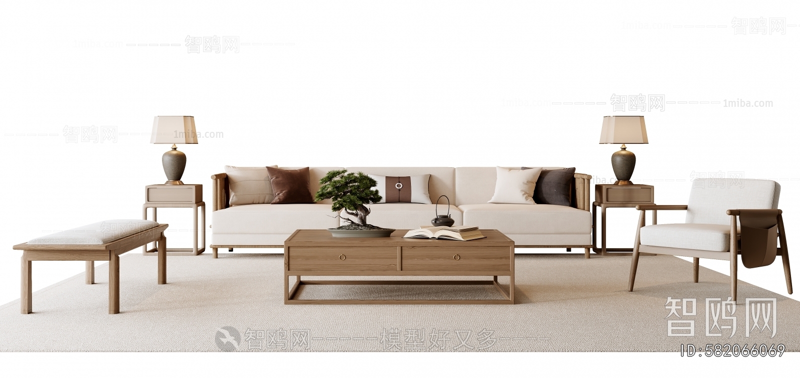 New Chinese Style Sofa Combination