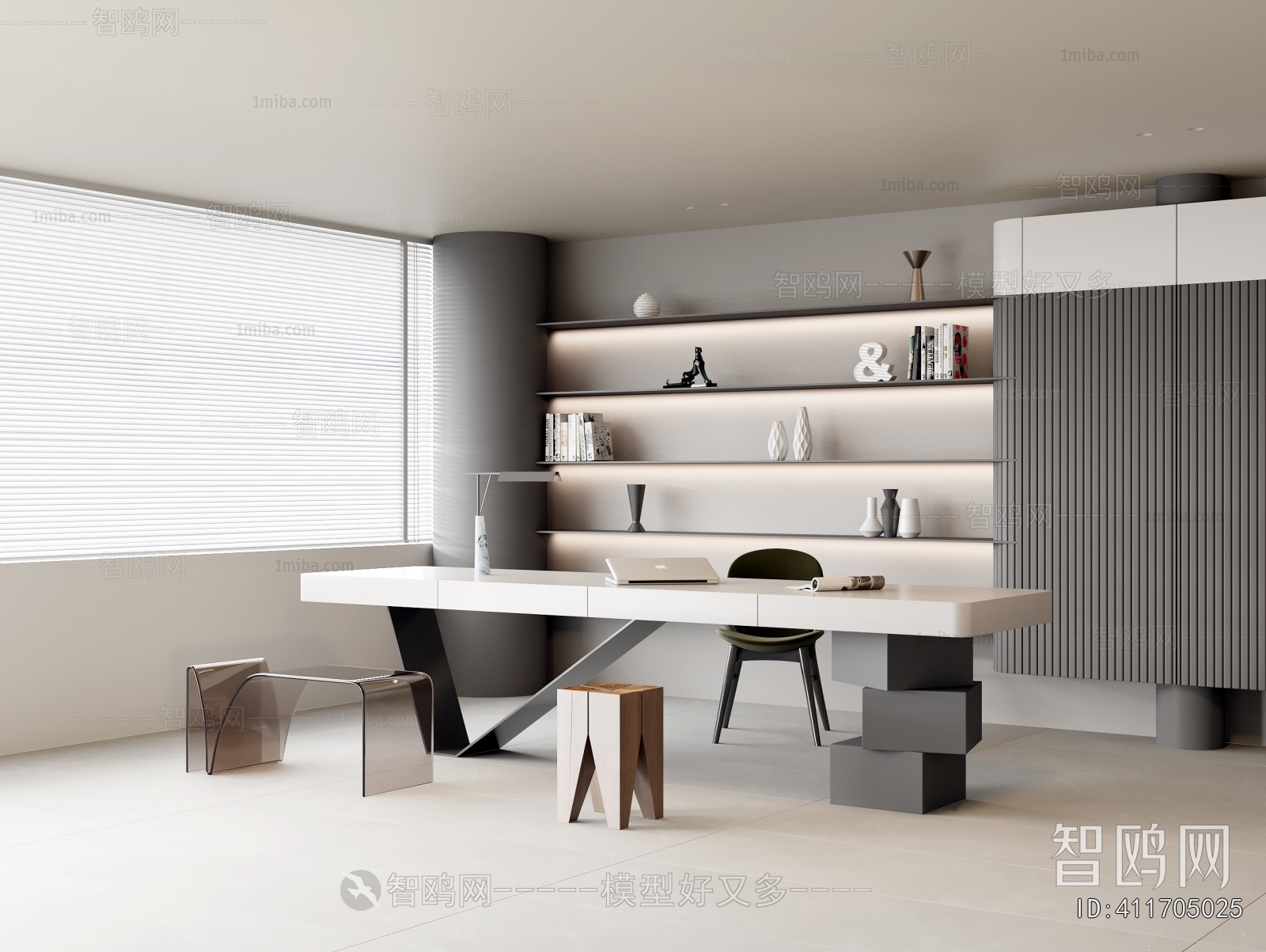 现代简约书房