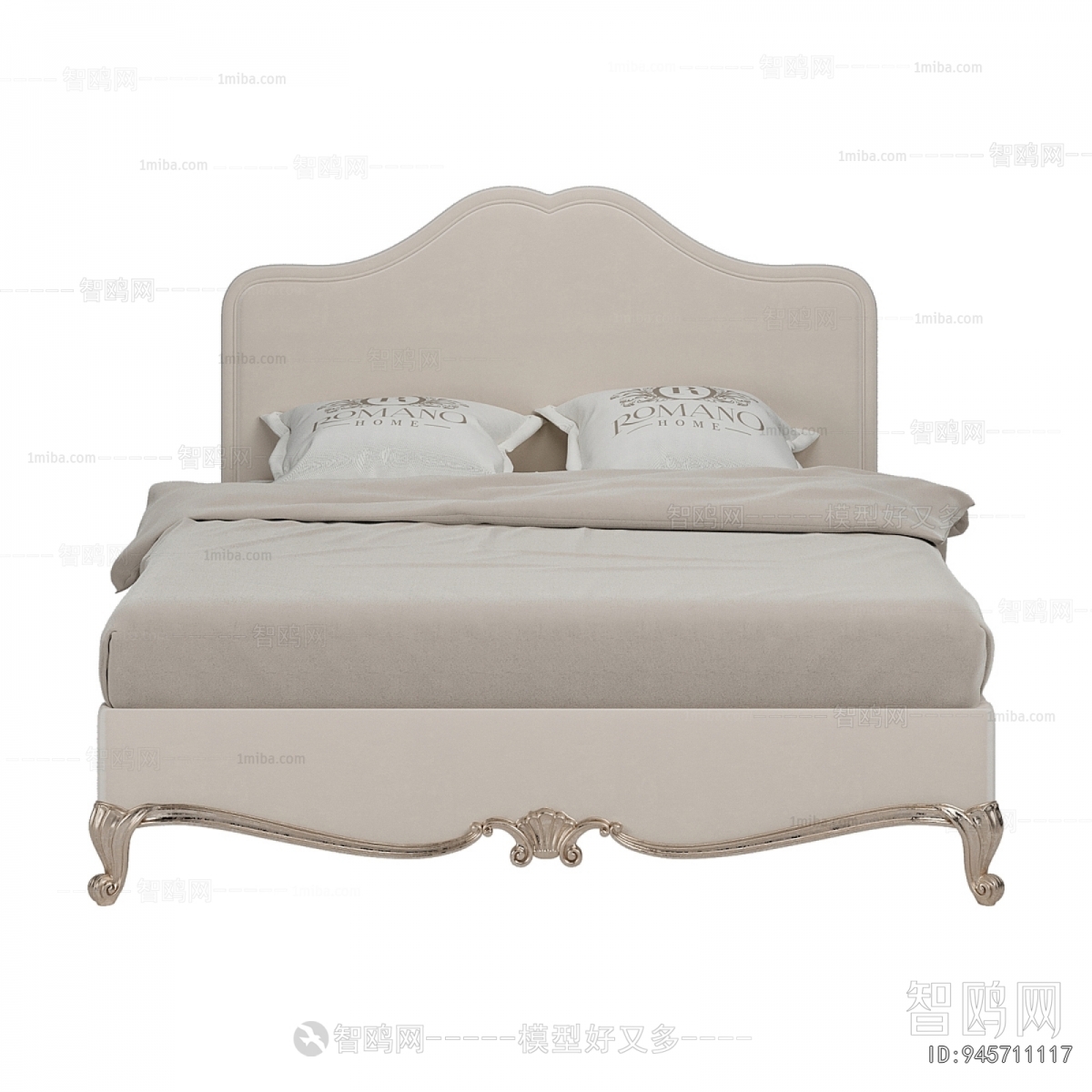 Simple European Style Double Bed