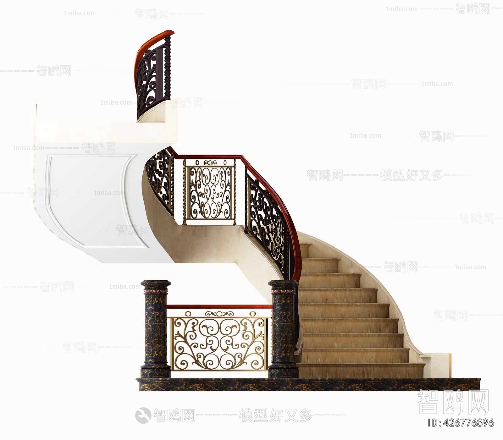 Simple European Style Rotating Staircase