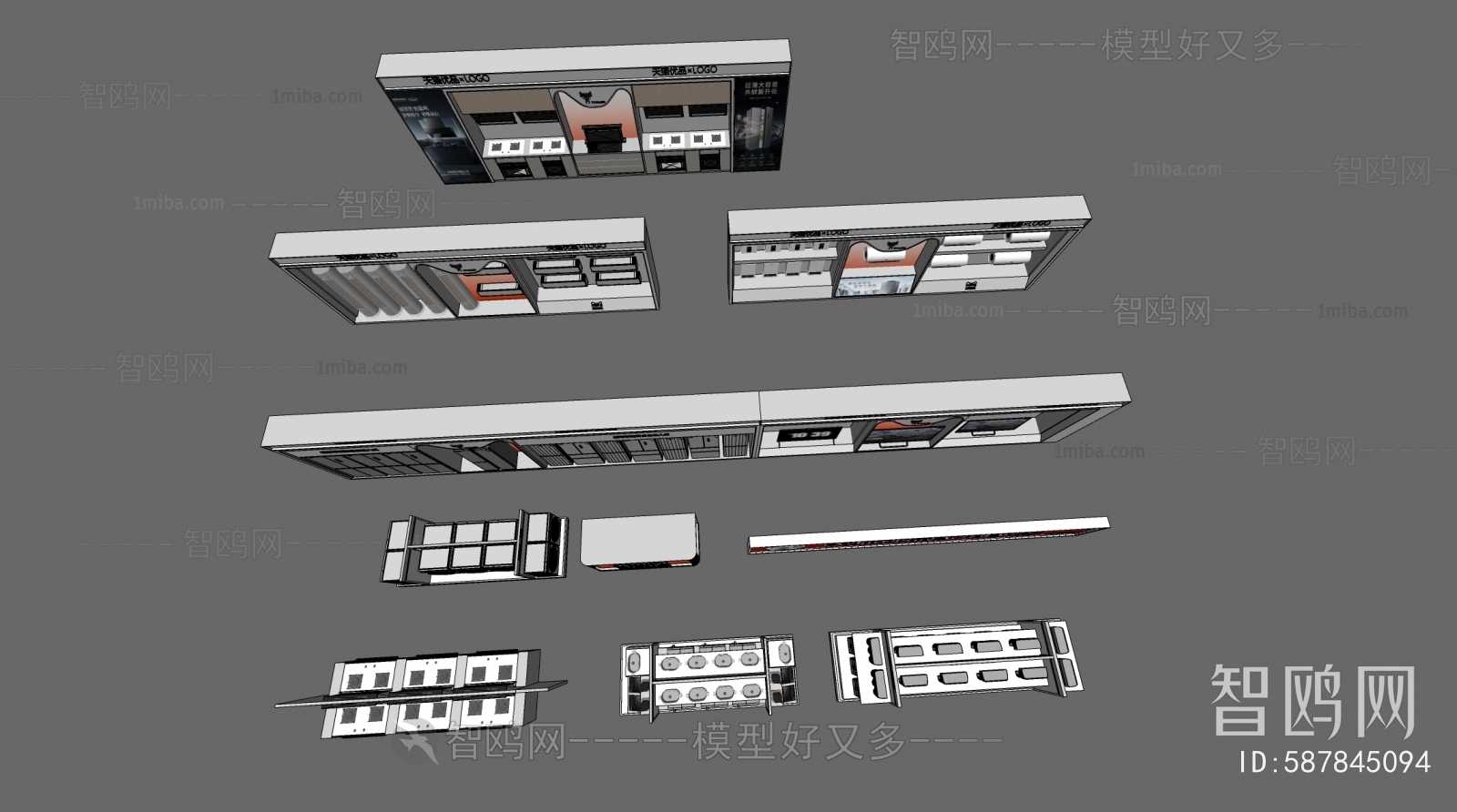 现代家具电器展柜组合