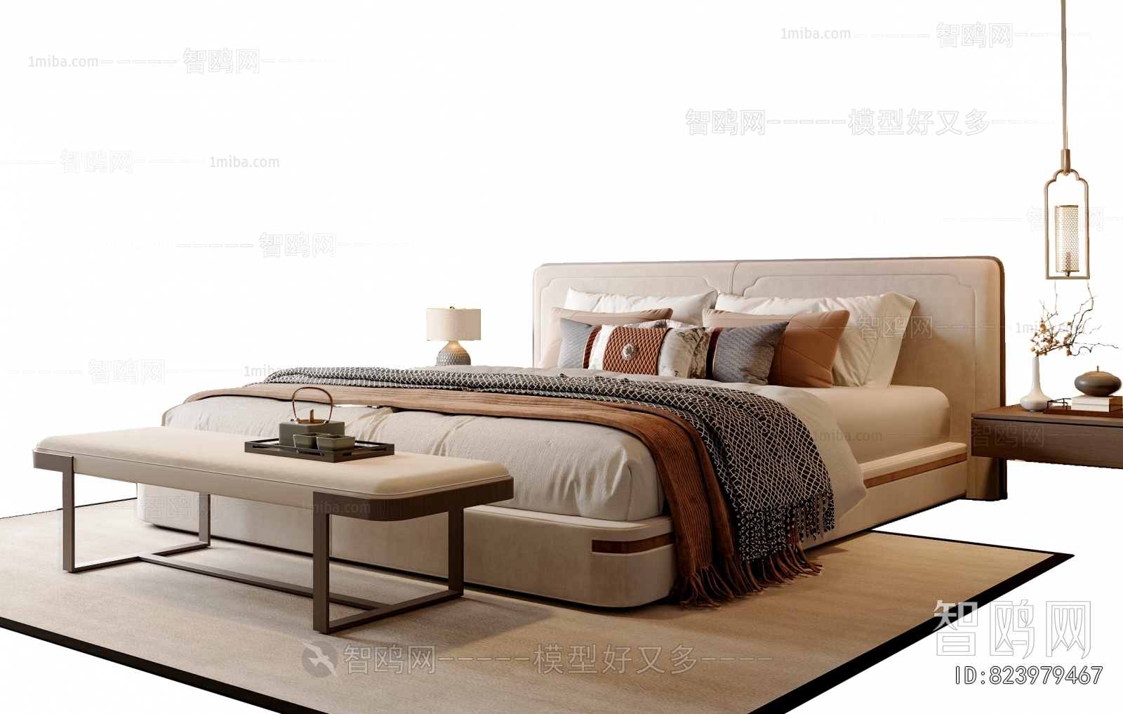 New Chinese Style Double Bed