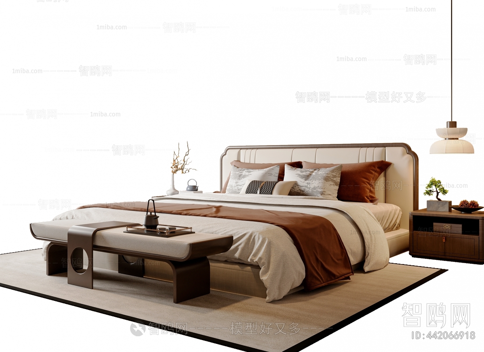 New Chinese Style Double Bed