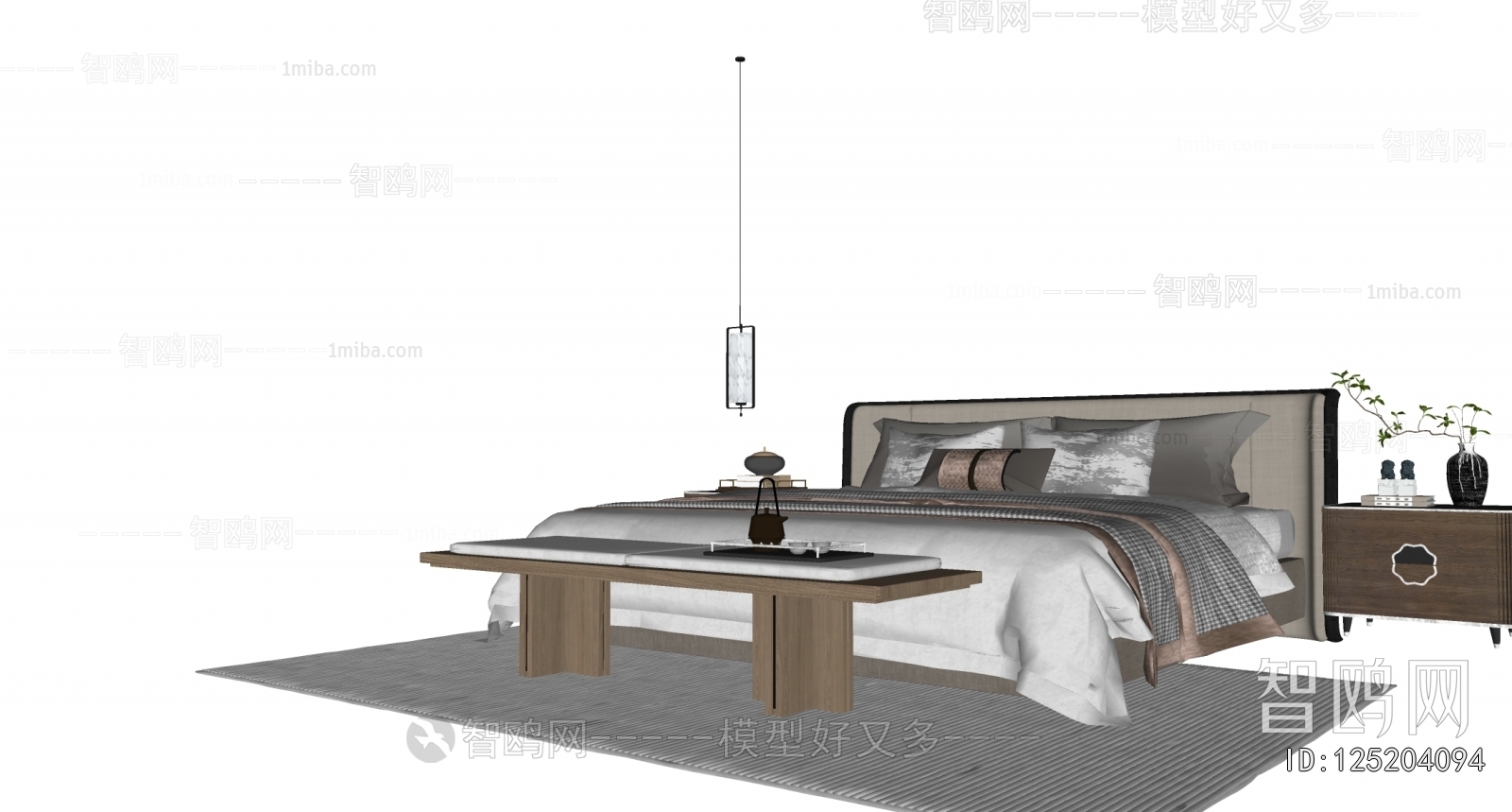 New Chinese Style Double Bed