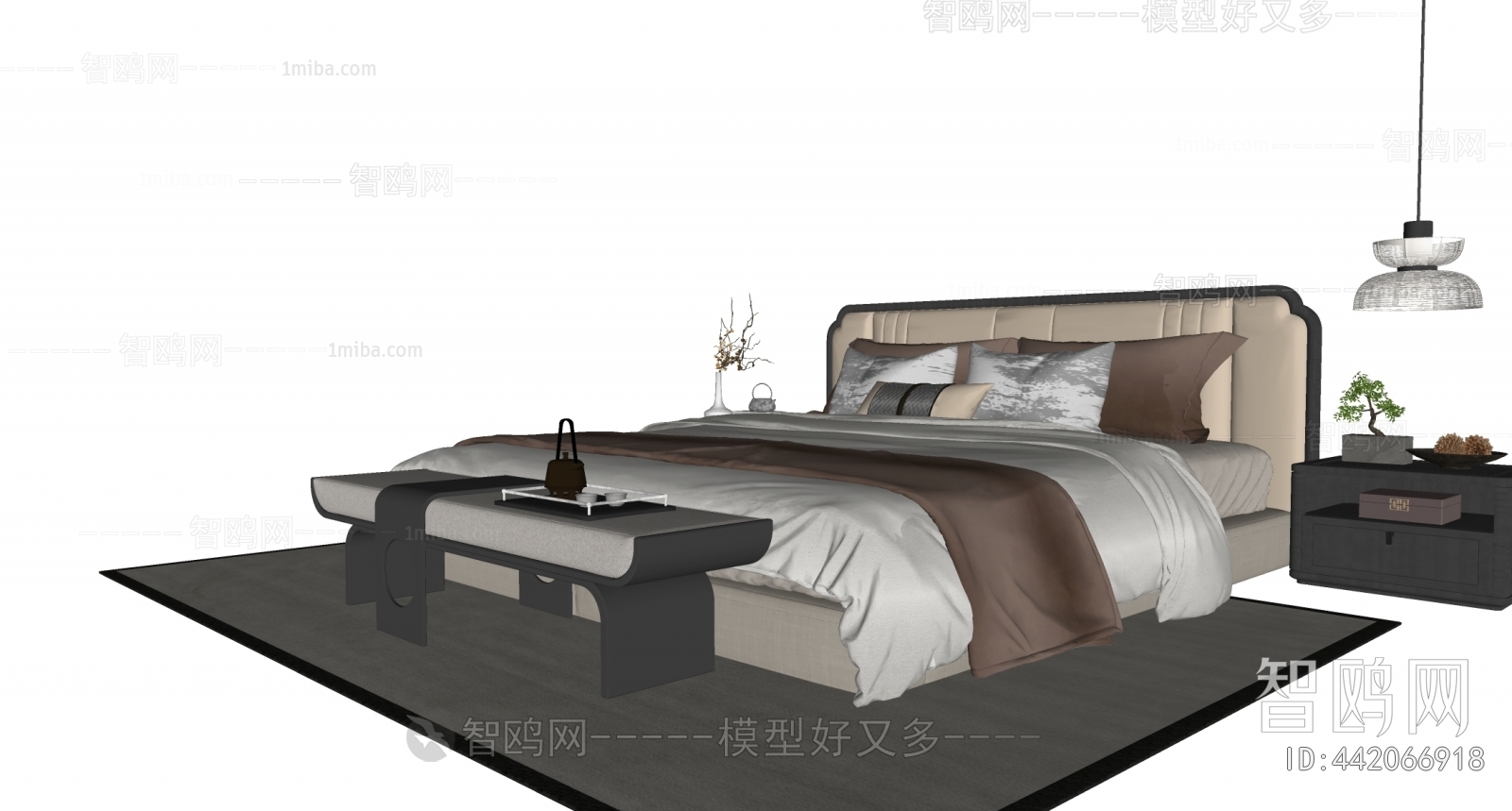 New Chinese Style Double Bed