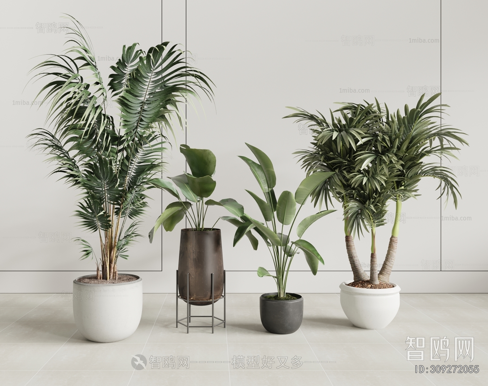 Modern Ground Green Plant Potted Plants