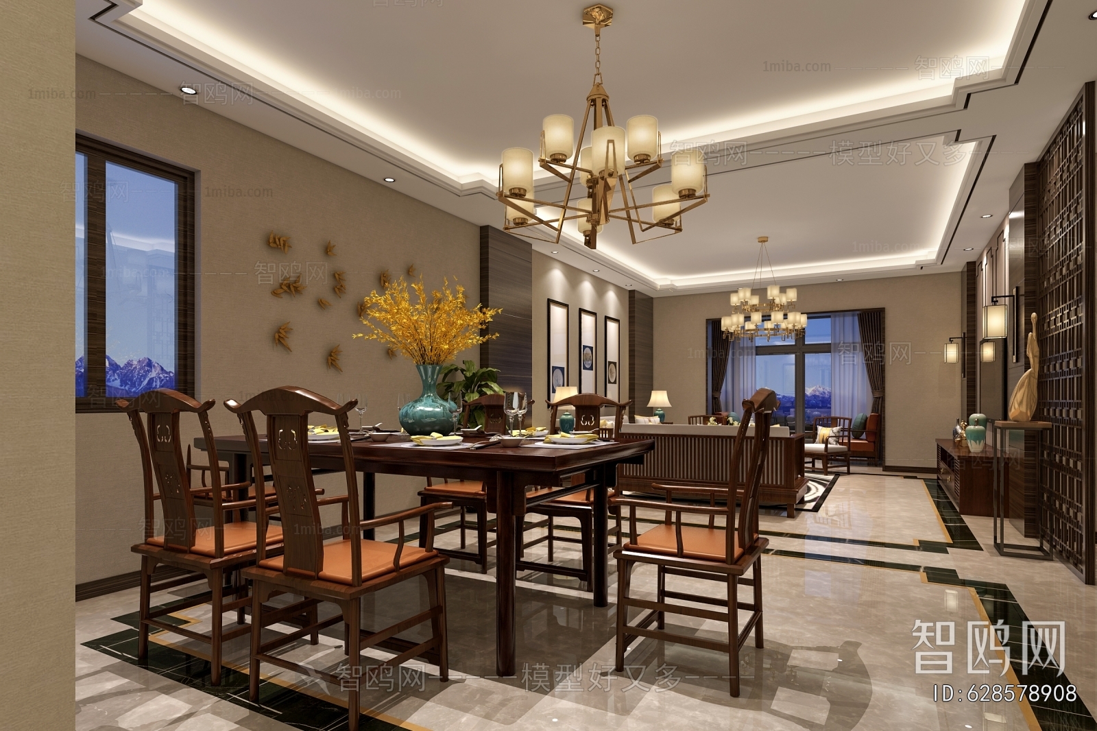 New Chinese Style A Living Room