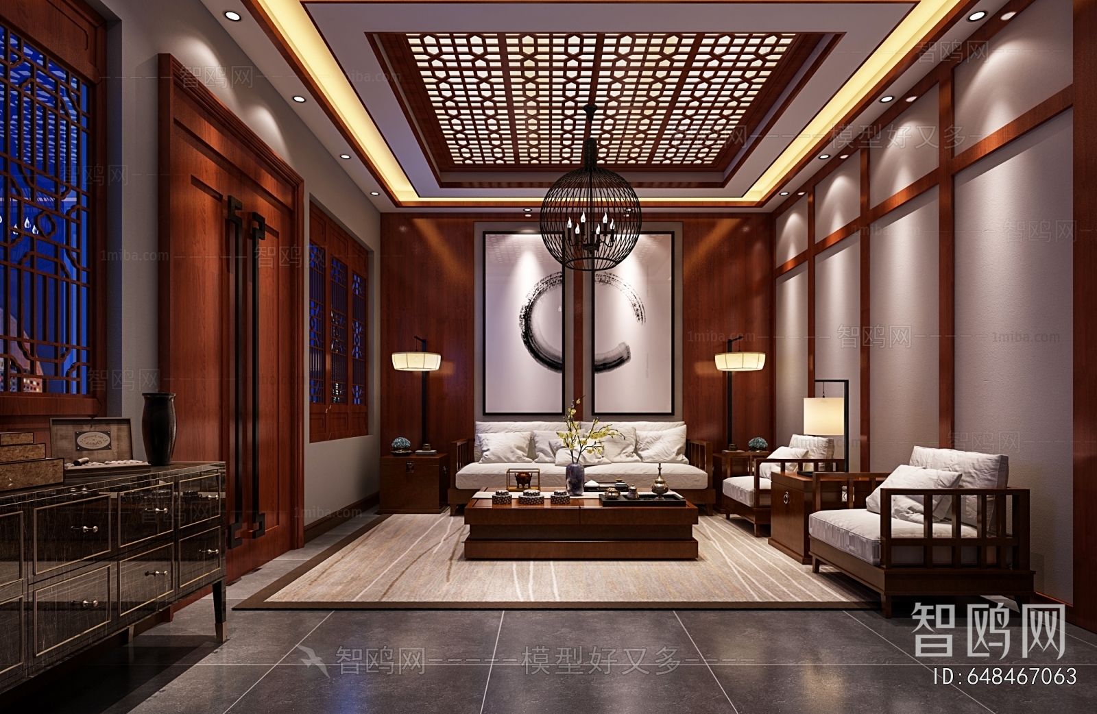 New Chinese Style A Living Room