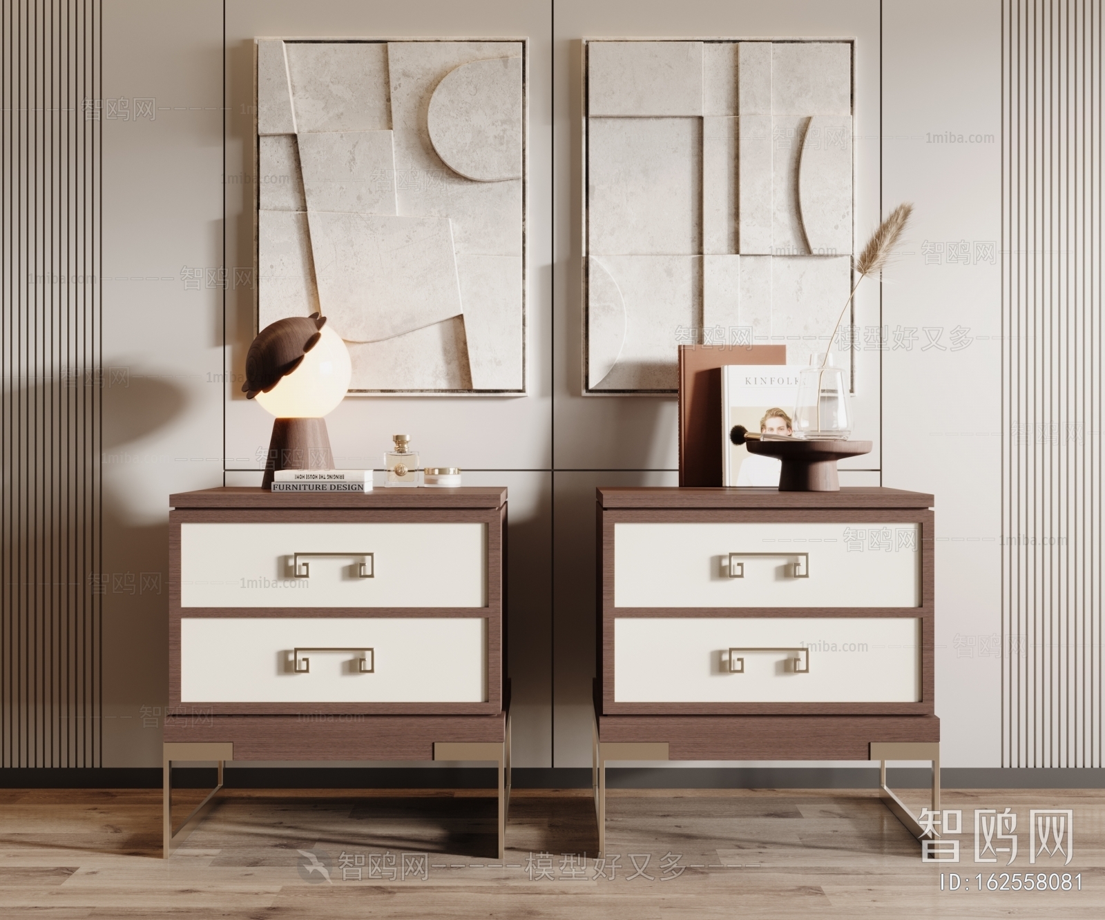 New Chinese Style Bedside Cupboard