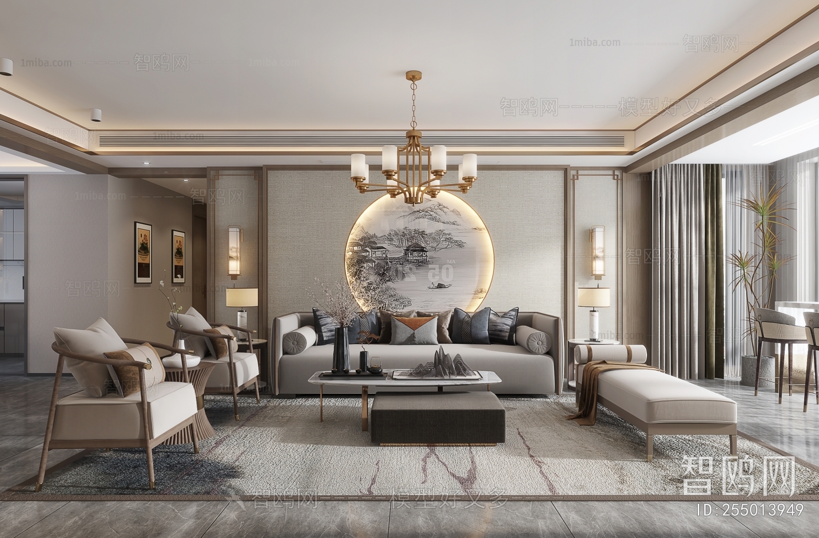 New Chinese Style A Living Room