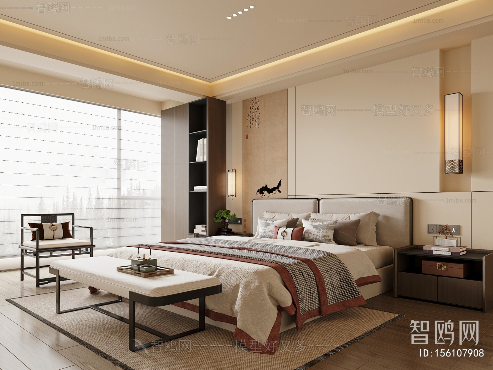 New Chinese Style Bedroom