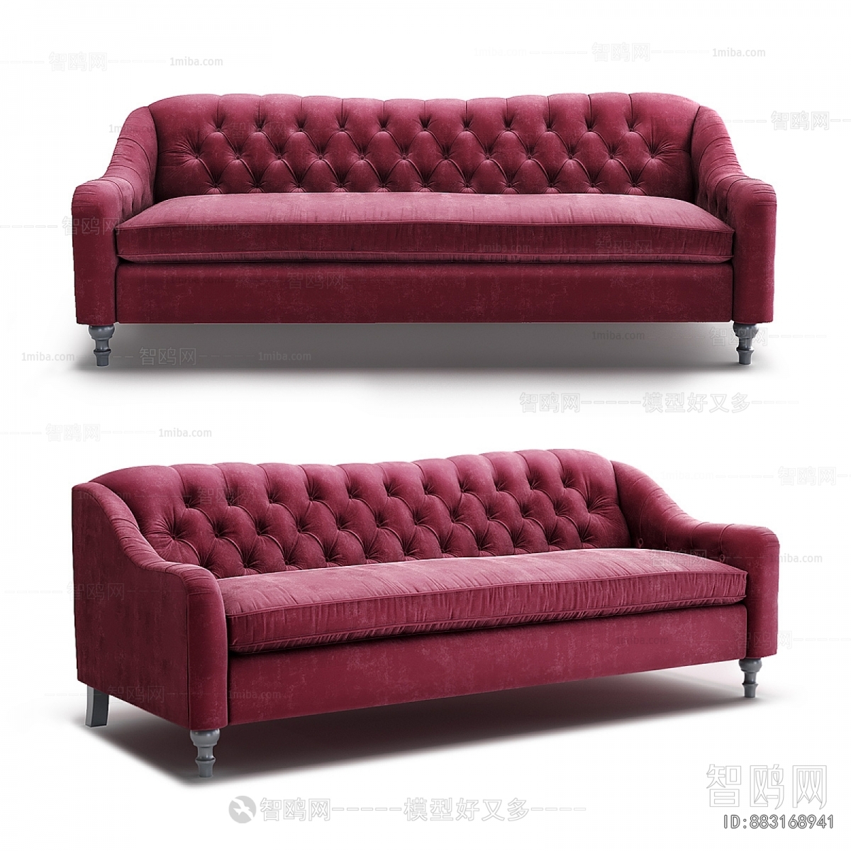 Simple European Style Three-seat Sofa