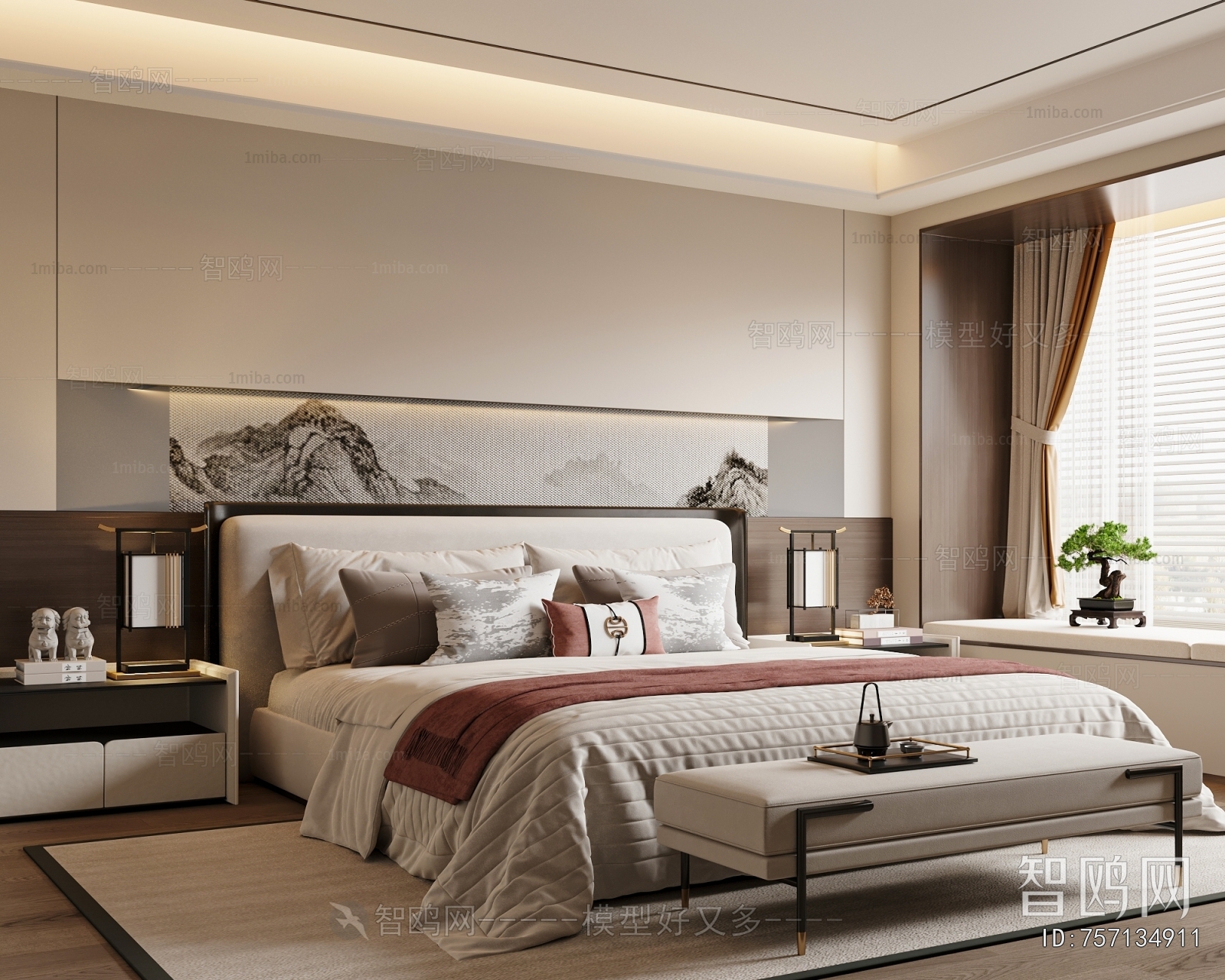 New Chinese Style Bedroom