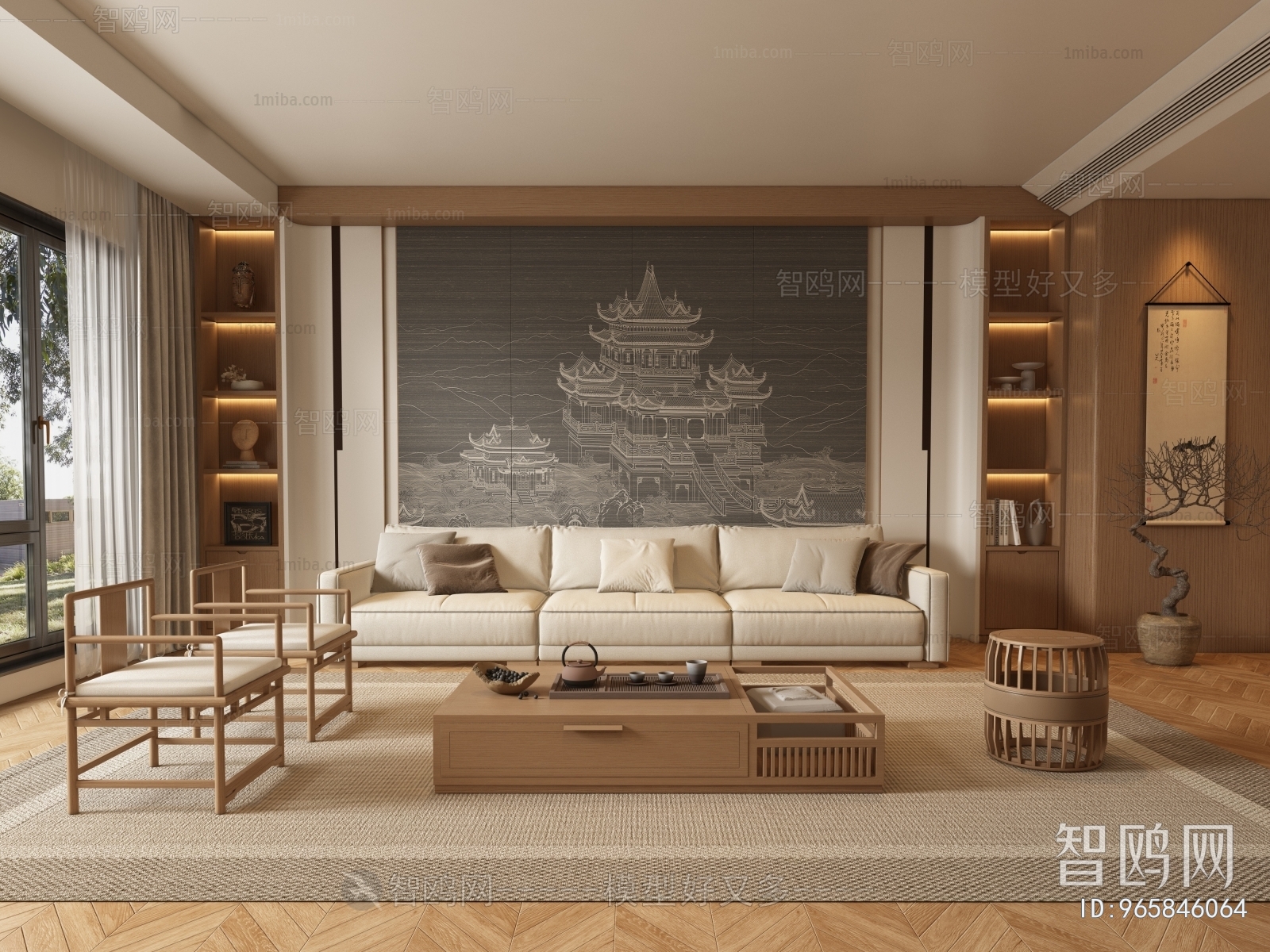 New Chinese Style A Living Room