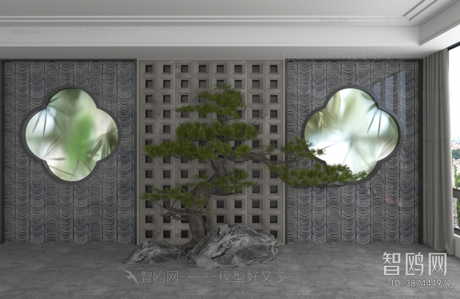 New Chinese Style TV Wall