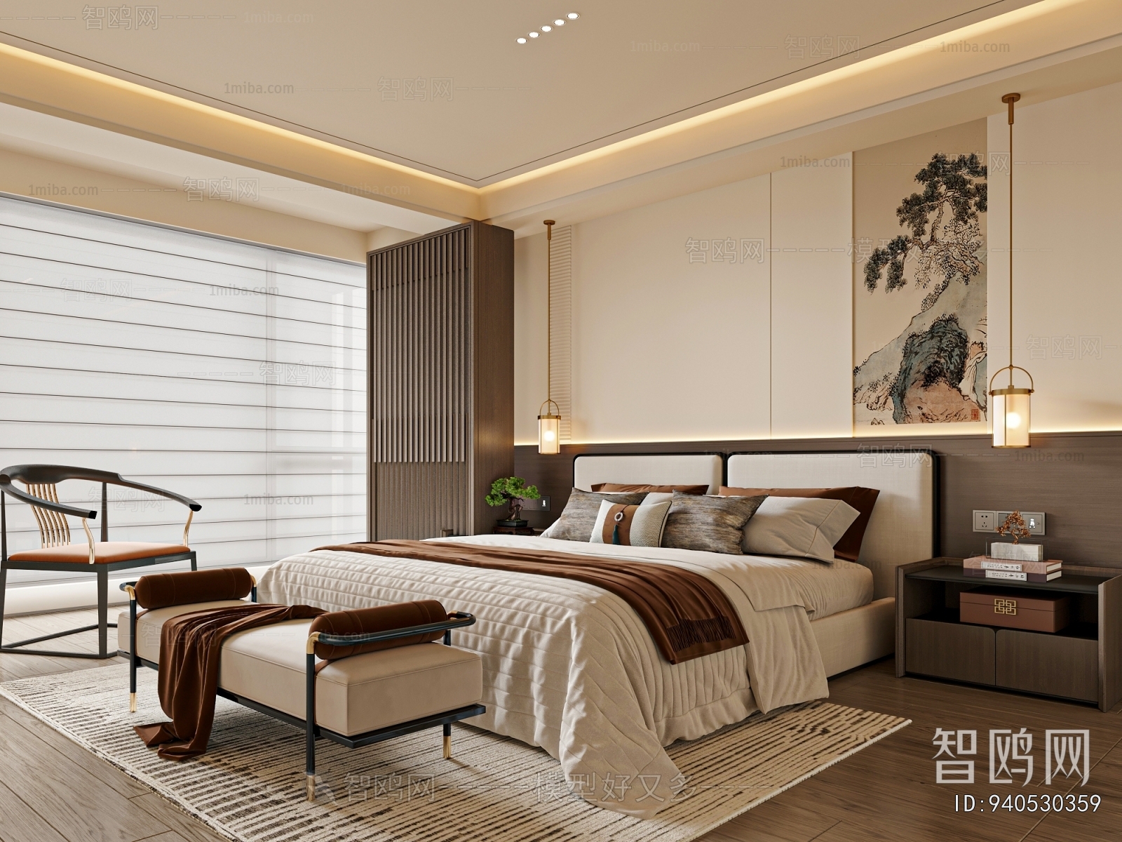 New Chinese Style Bedroom