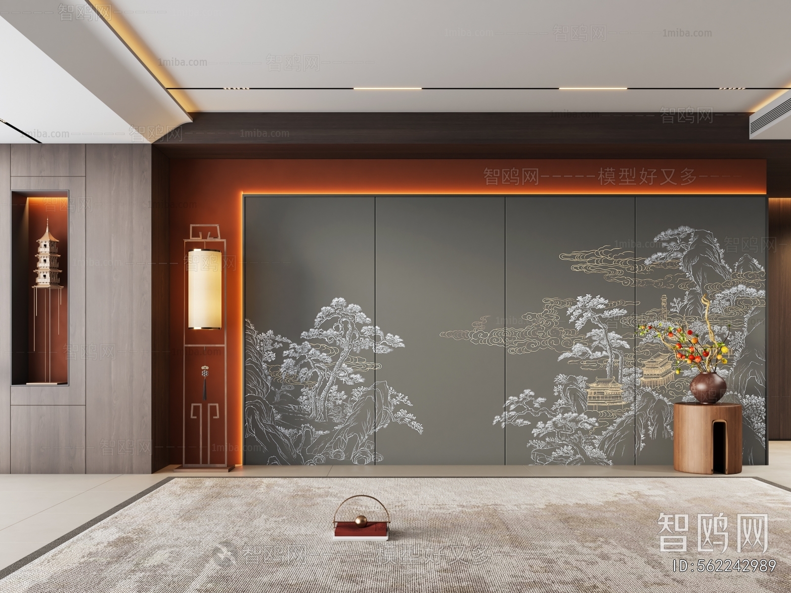 New Chinese Style TV Wall