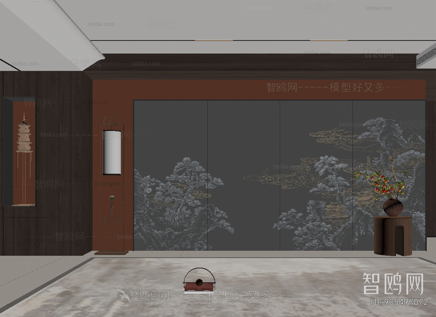 New Chinese Style TV Wall