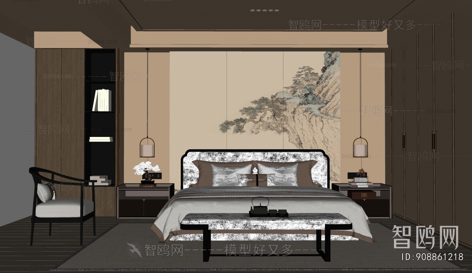 New Chinese Style Bedroom