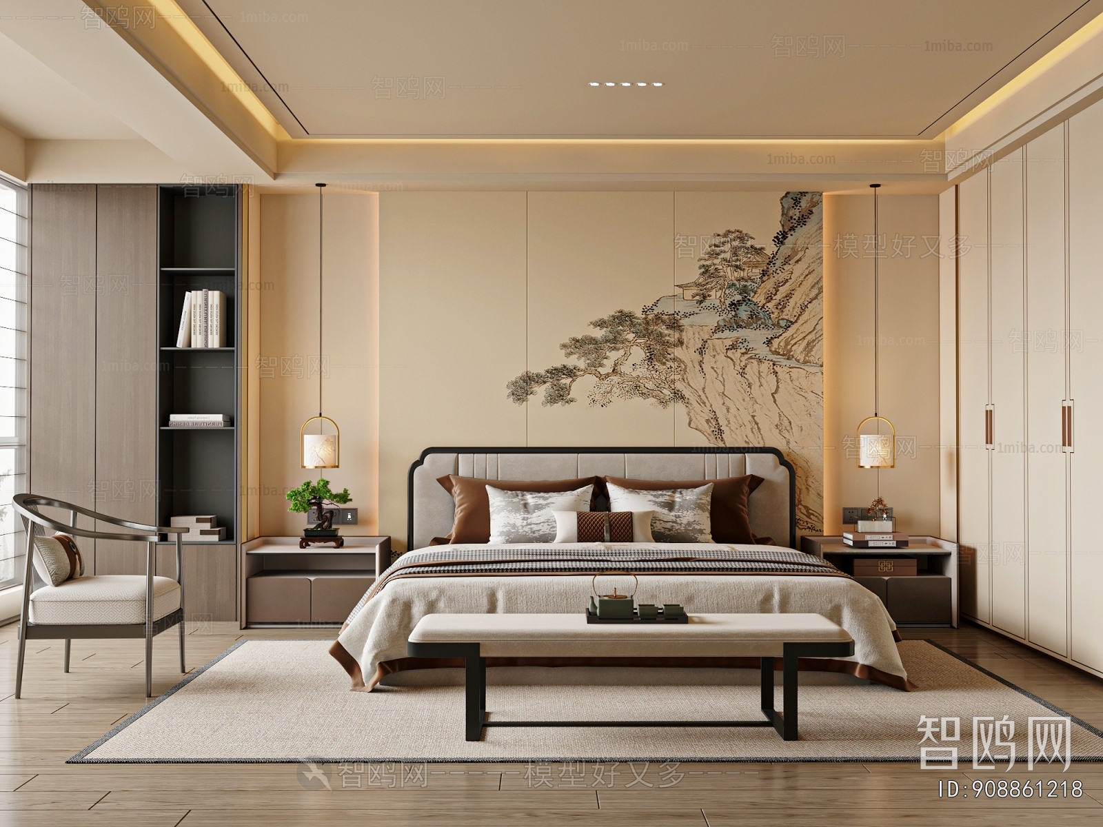 New Chinese Style Bedroom