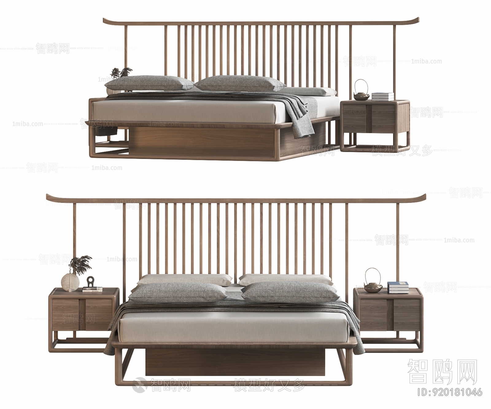 New Chinese Style Double Bed