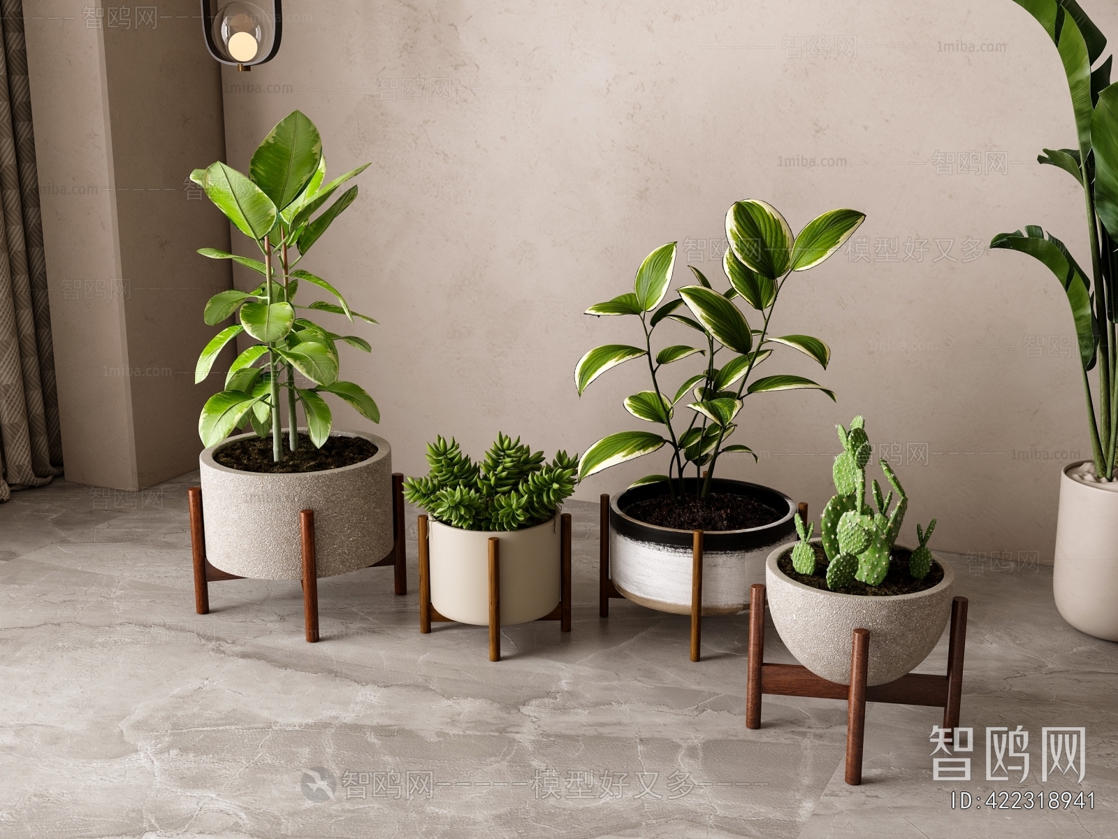 Modern Potted Green Plant