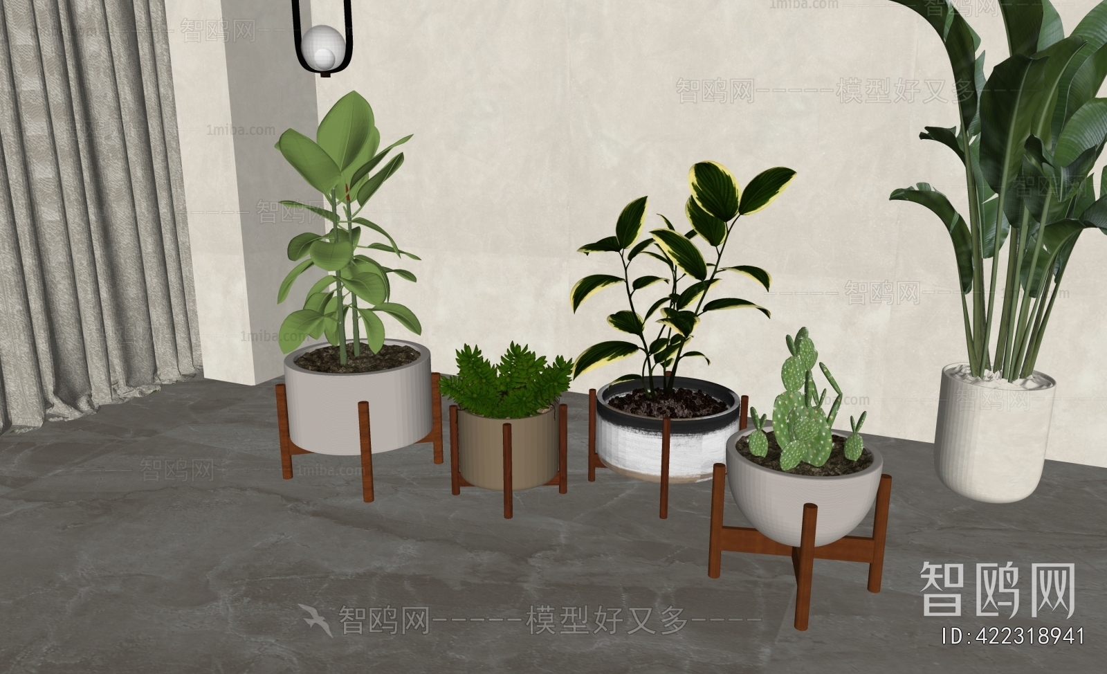 Modern Potted Green Plant