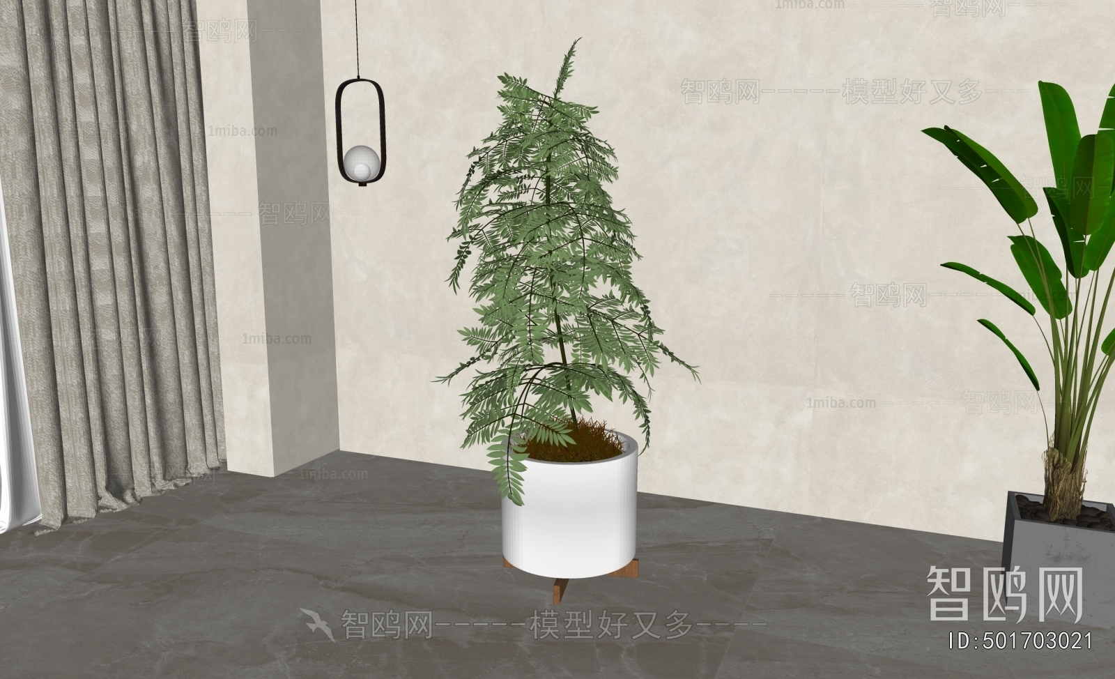 Modern Ground Green Plant Potted Plants