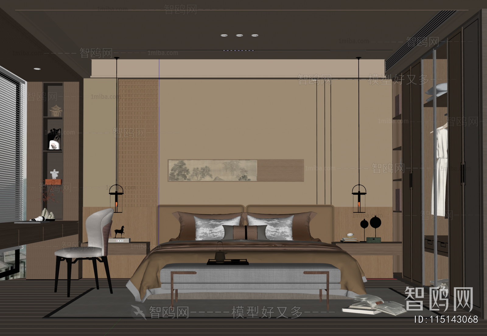 New Chinese Style Bedroom