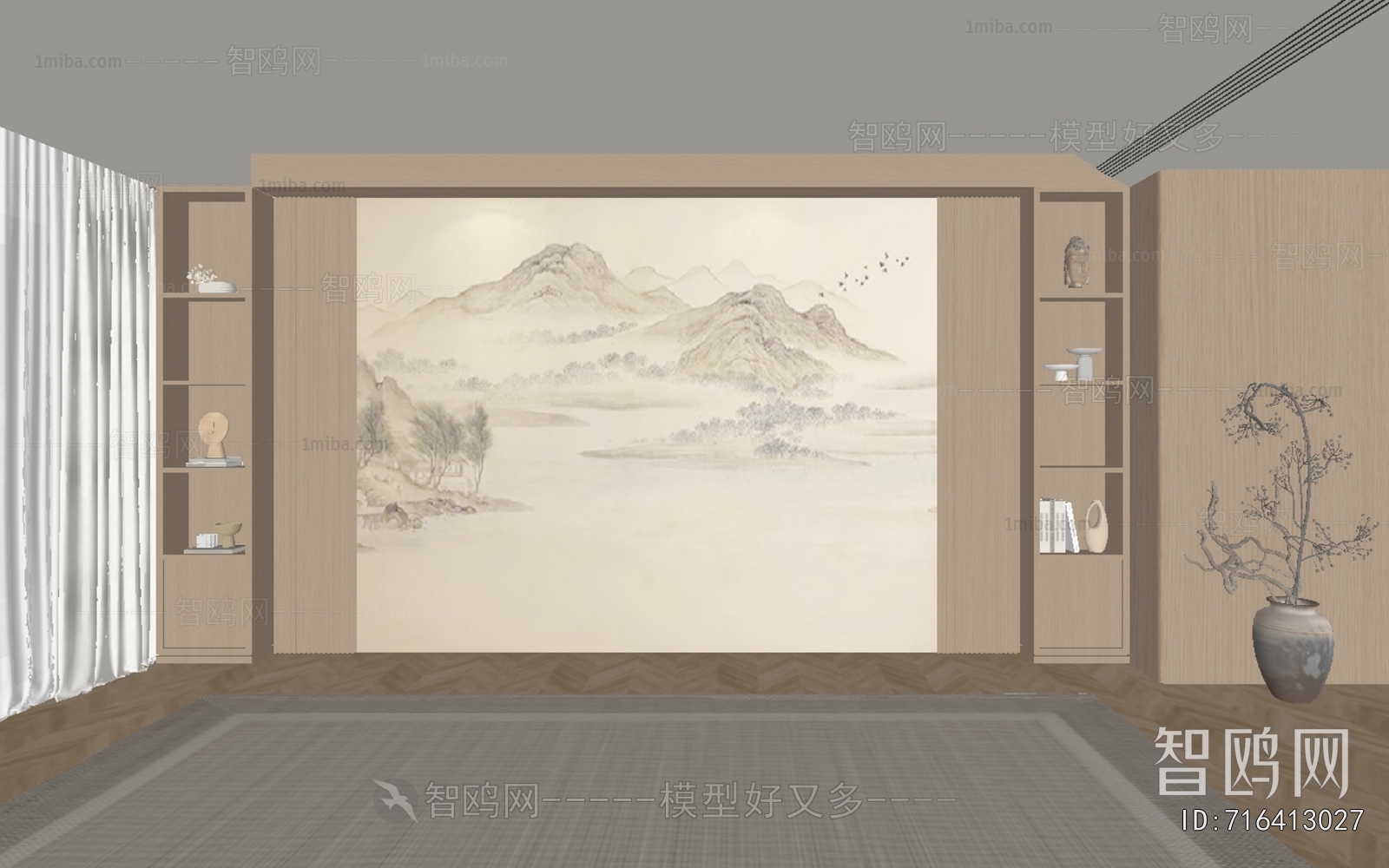 New Chinese Style TV Wall